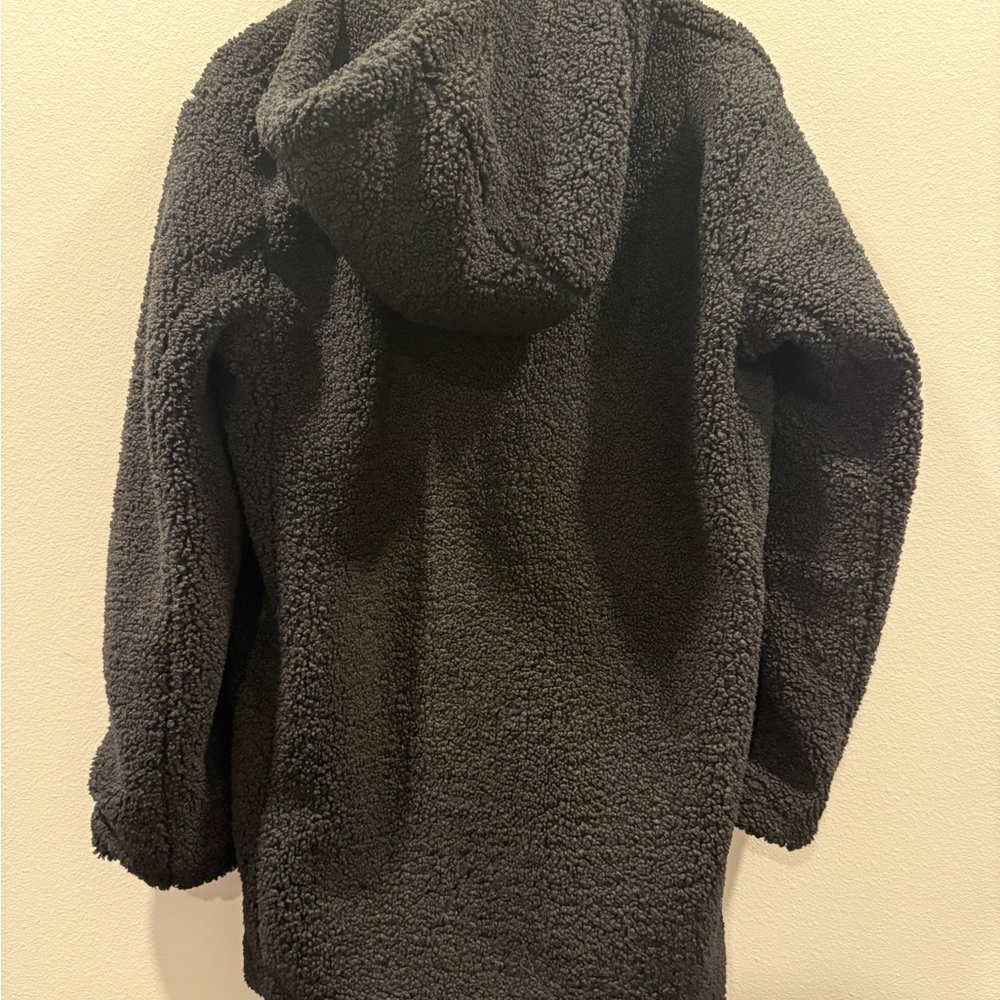 Gap Black Teddy Sherpa Fleece Zip-Up Coat - Medium - Picture 6 of 8